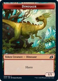 {T} Dinosaur // Human Soldier (003) Double-sided Token [Ikoria: Lair of Behemoths Tokens][TIKO 008]