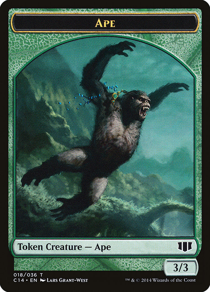 {T} Ape // Zombie (011/036) Double-sided Token [Commander 2014 Tokens][TC14 018]