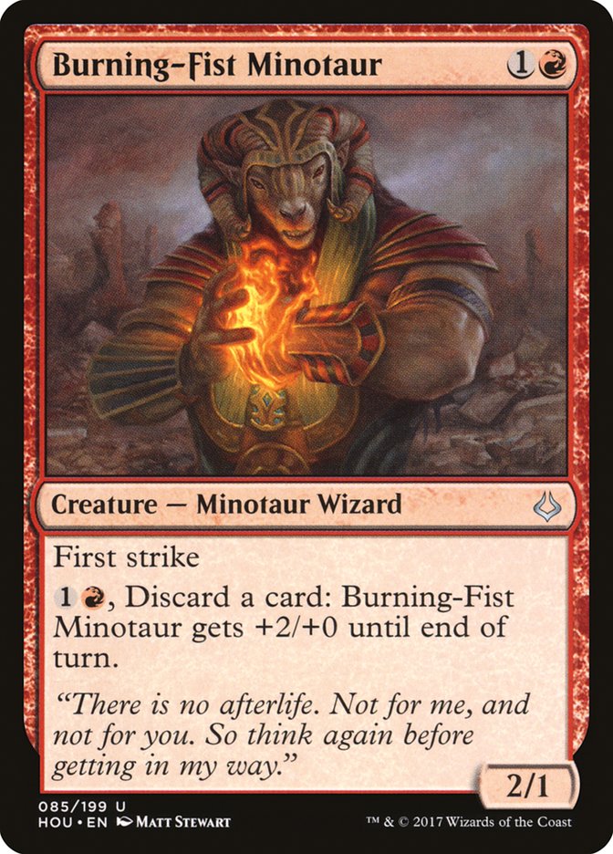 {C} Burning-Fist Minotaur [Hour of Devastation][HOU 085]