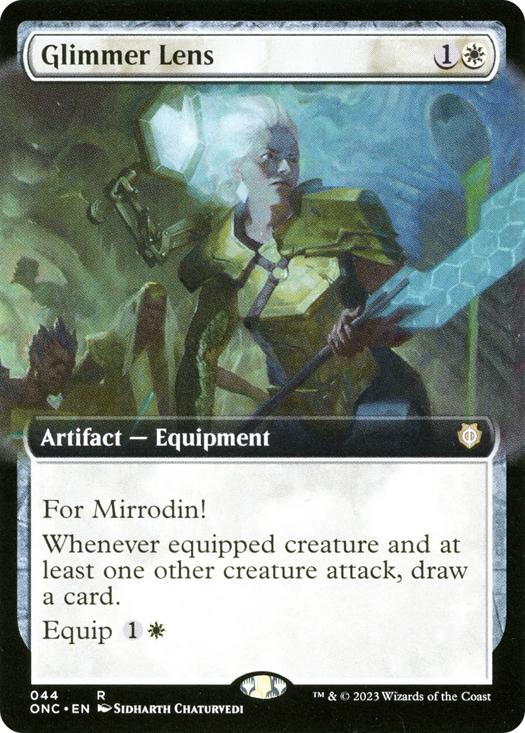 {R} Glimmer Lens (Extended Art) [Phyrexia: All Will Be One Commander][ONC 044]