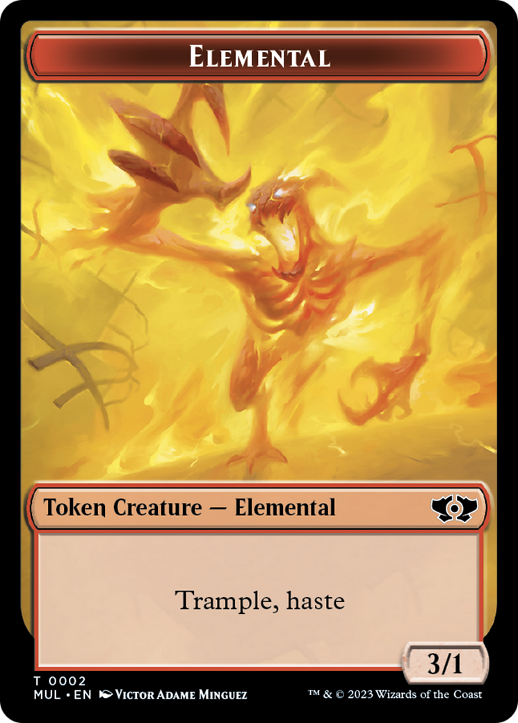 {T} Elemental (2) // Knight Double-Sided Token [March of the Machine Tokens][TMOM 002]