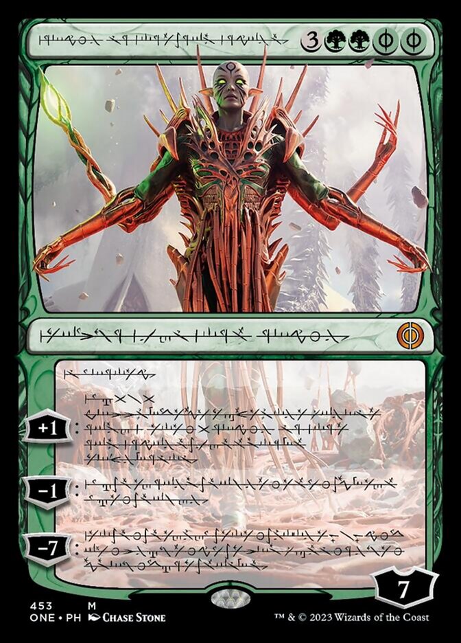 {@R} Nissa, Ascended Animist (Phyrexianized Step-and-Compleat Foil) [Phyrexia: All Will Be One][ONE 453]