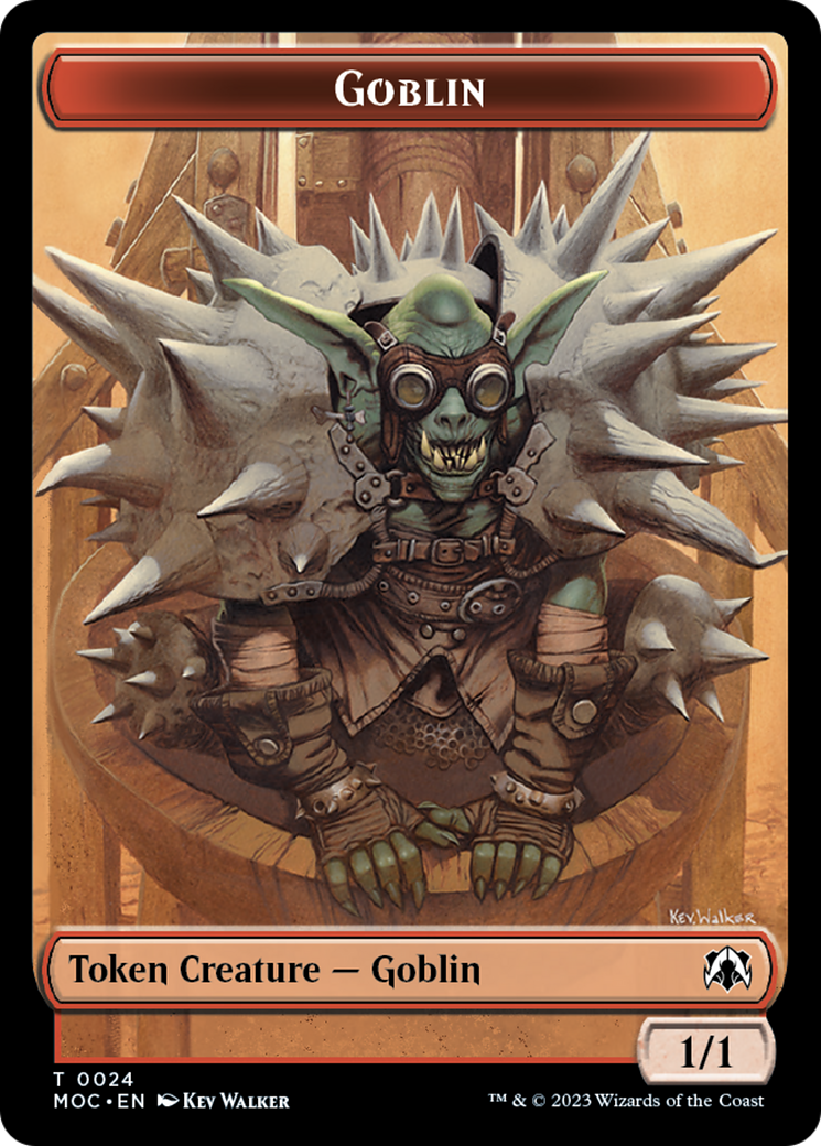 {T} Goblin // Sliver Double-Sided Token [March of the Machine Commander Tokens][TMOC 24//2]