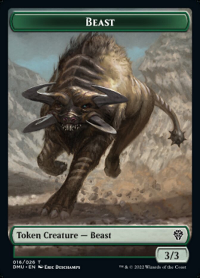{T} Saproling // Beast Double-sided Token [Dominaria United Tokens][TDMU 018]