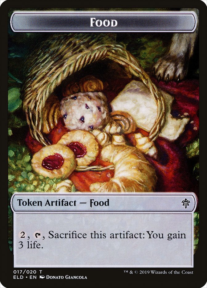 {T} Bear // Food (17) Double-sided Token [Throne of Eldraine Tokens][TELD 008]
