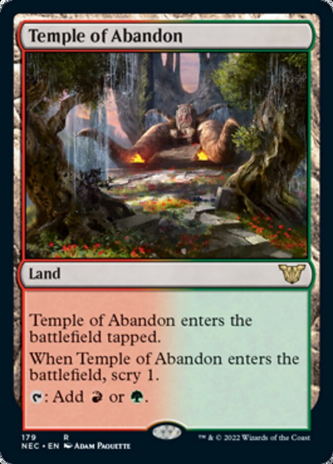{R} Temple of Abandon [Kamigawa: Neon Dynasty Commander][NEC 179]