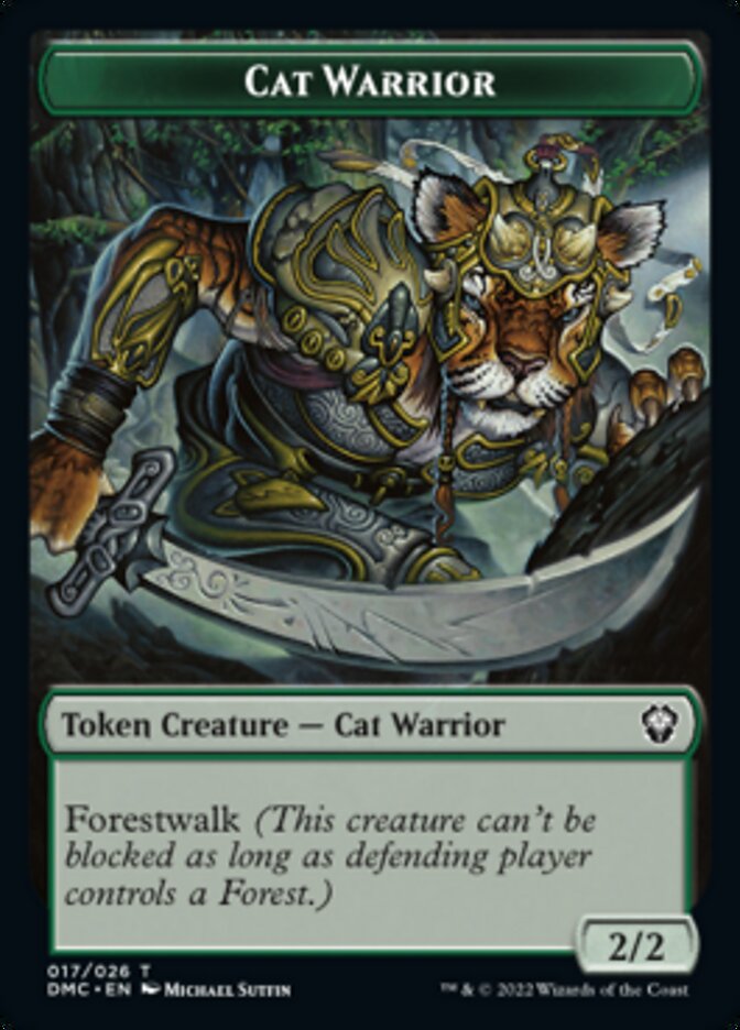 {T} Saproling // Cat Warrior Double-sided Token [Dominaria United Tokens][TDMU 018]