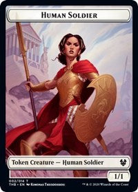 {T} Human Soldier // Pegasus Double-sided Token [Theros Beyond Death Tokens][TTHB 002]