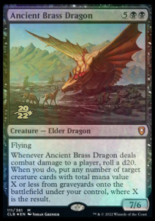 {R} Ancient Brass Dragon [Commander Legends: Battle for Baldur's Gate Prerelease Promos][PR CLB 111]