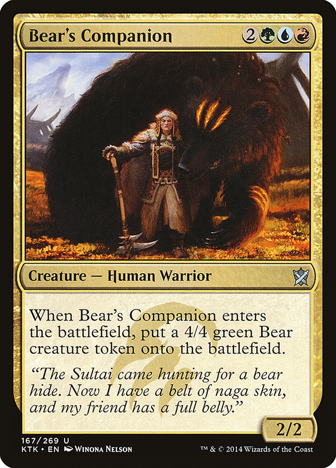 {C} Bear's Companion [Khans of Tarkir][KTK 167]