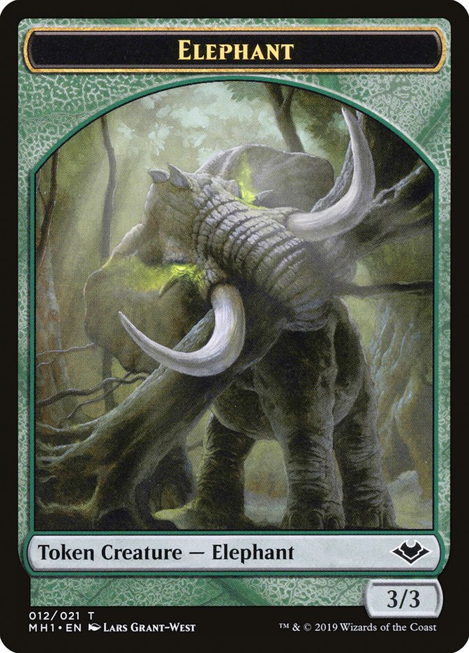 {T} Elemental (008) // Elephant (012) Double-sided Token [Modern Horizons Tokens][TMH1 008]