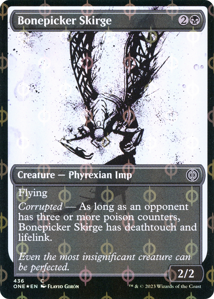 {@C} Bonepicker Skirge (Showcase Ichor Step-and-Compleat Foil) [Phyrexia: All Will Be One][ONE 436]