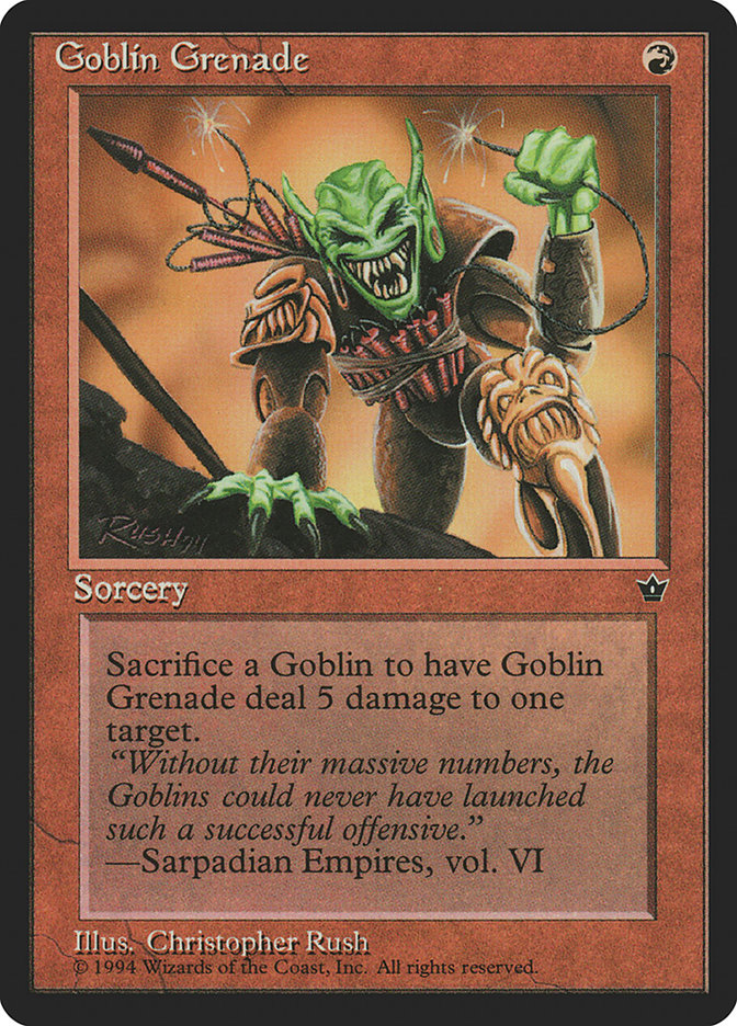 {C} Goblin Grenade (Christopher Rush) [Fallen Empires][FEM 56C]