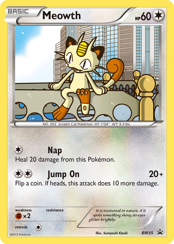 [PKM-R] Meowth (BW35) (Cosmos Holo) [Black & White: Black Star Promos]