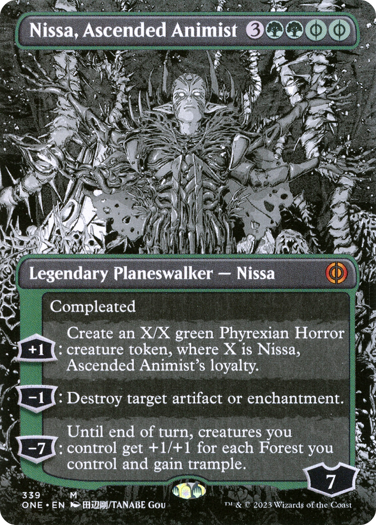 {@R} Nissa, Ascended Animist (Borderless Manga) [Phyrexia: All Will Be One][ONE 339]