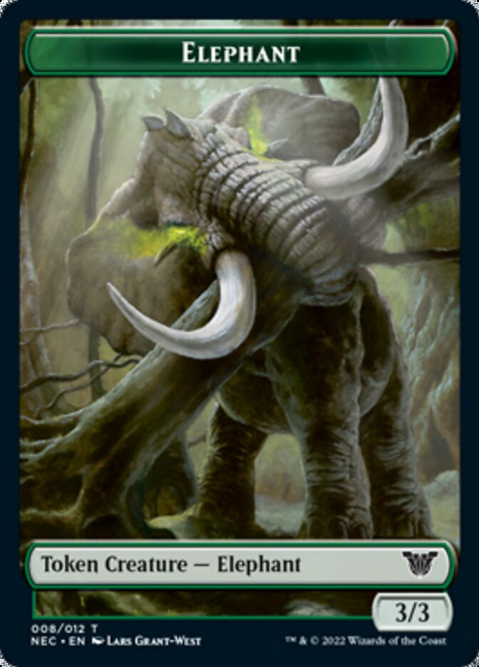 {T} Angel // Elephant Double-sided Token [Kamigawa: Neon Dynasty Commander Tokens][TNEC 002]