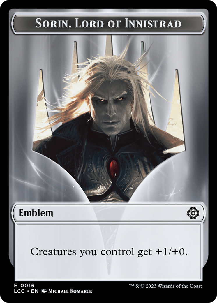 {T} Emblem - Sorin, Lord of Innistrad // Vampire (0004) Double-Sided Token [The Lost Caverns of Ixalan Commander Tokens][TLCC 16//4]