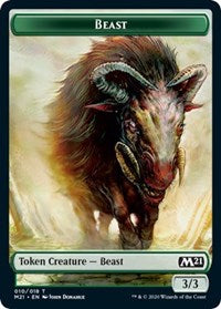 {T} Beast // Knight Double-sided Token [Core Set 2021 Tokens][TM21 010]