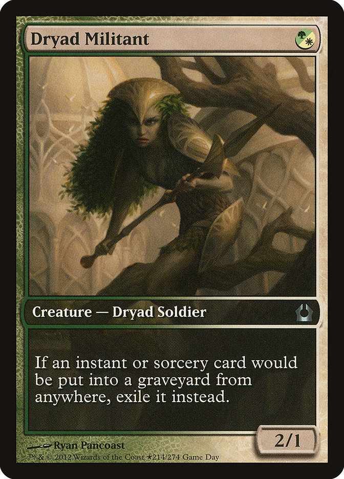 {C} Dryad Militant (Game Day) (Extended Art) [Return to Ravnica Promos][PA RTR 214]