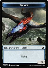 {T} Drake // Human Double-sided Token [Commander 2019 Tokens][TC19 008]