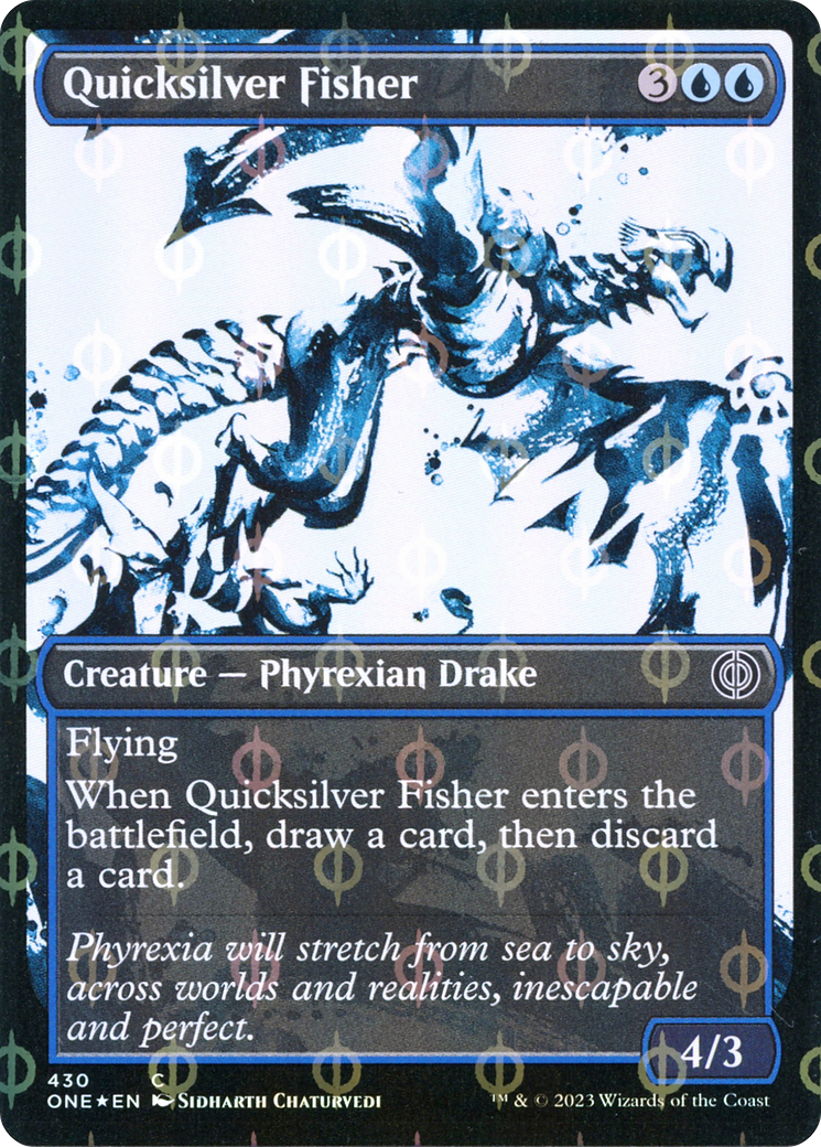 {@C} Quicksilver Fisher (Showcase Ichor Step-and-Compleat Foil) [Phyrexia: All Will Be One][ONE 430]