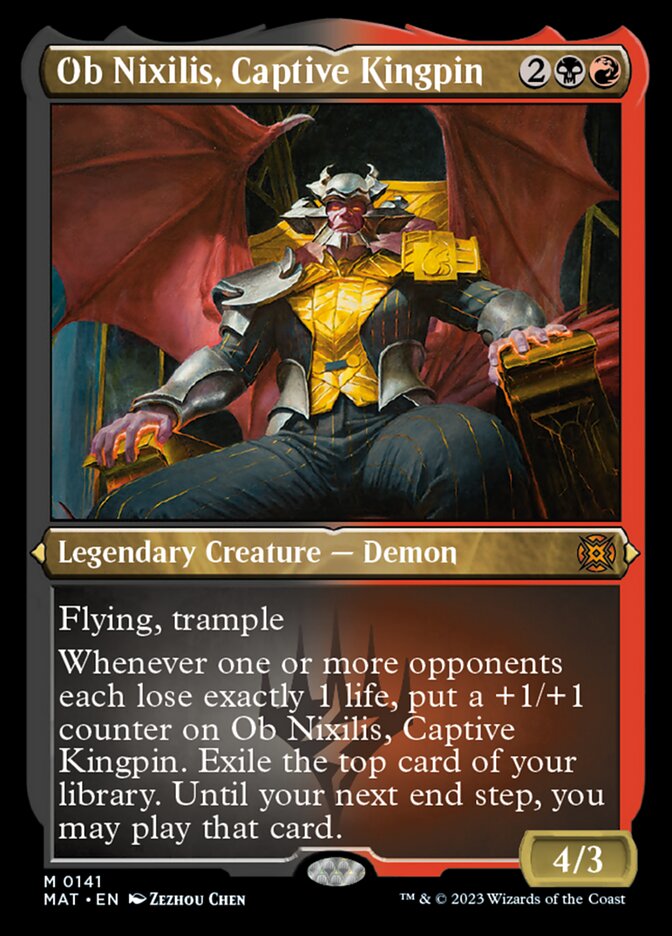 {@R} Ob Nixilis, Captive Kingpin (Foil Etched) [March of the Machine: The Aftermath][MAT 141]
