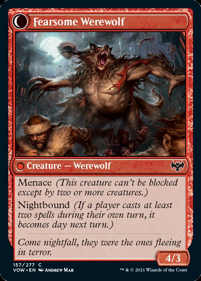 {@C} Fearful Villager // Fearsome Werewolf [Innistrad: Crimson Vow][VOW 157]