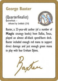 {R} 1996 George Baxter Biography Card [World Championship Decks][GB PTC NULL]
