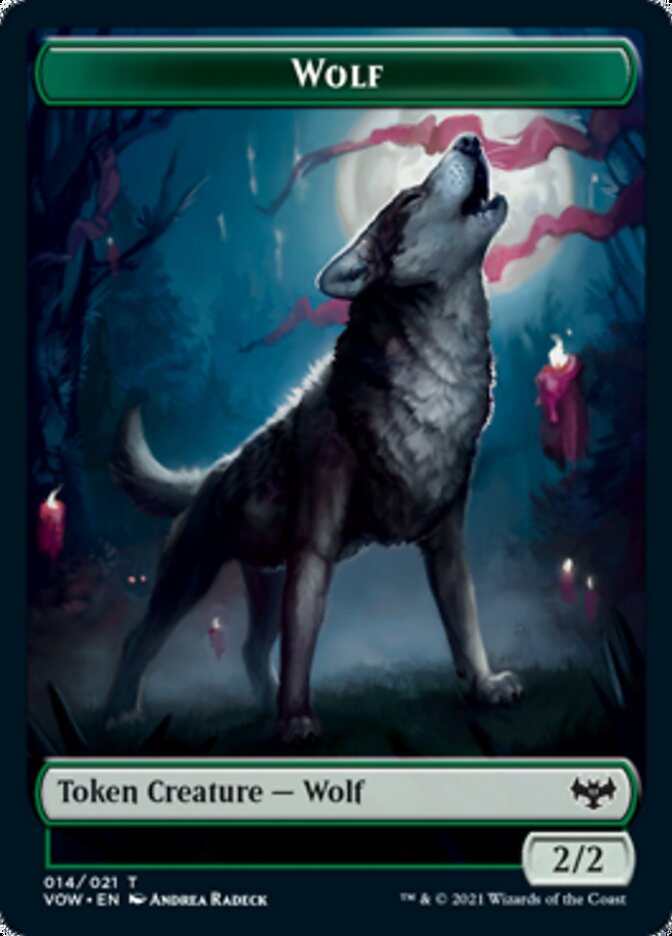 {T} Human (001) // Wolf (014) Double-sided Token [Innistrad: Crimson Vow Tokens][TVOW 001]