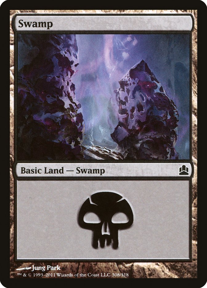 {B}[CMD 308] Swamp (308) [Commander 2011]