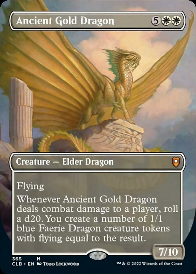 {R} Ancient Gold Dragon (Borderless Alternate Art) [Commander Legends: Battle for Baldur's Gate][CLB 365]