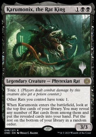 {@R} Karumonix, the Rat King (Promo Pack) [Phyrexia: All Will Be One Promos][PP ONE 098]