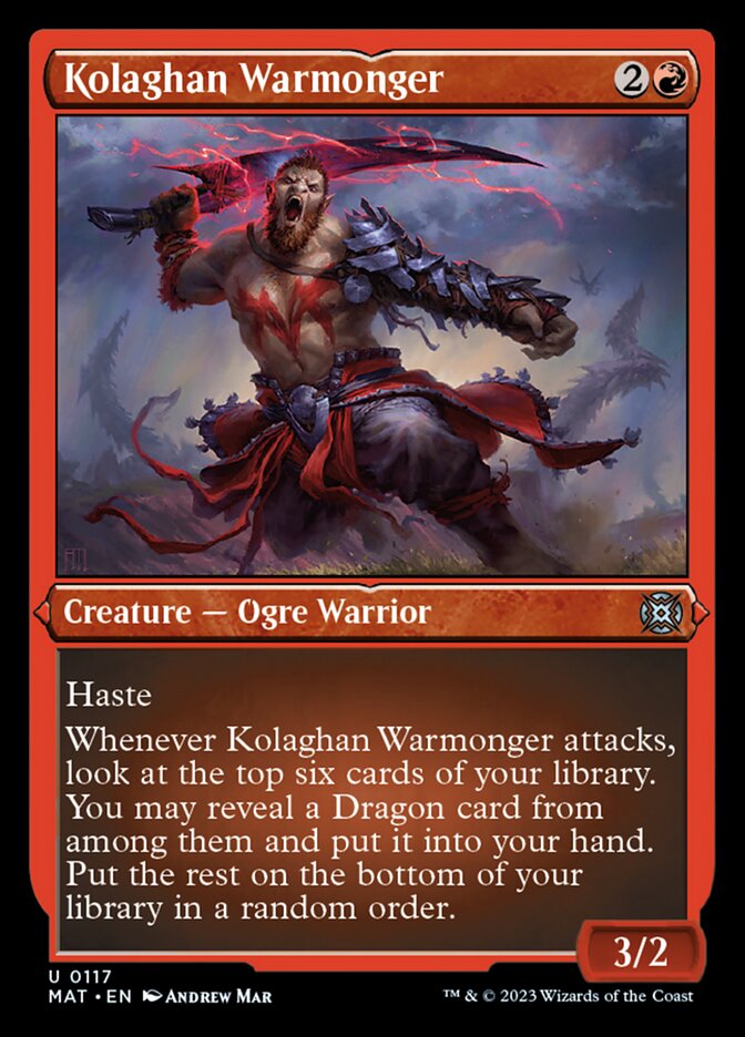 {@C} Kolaghan Warmonger (Foil Etched) [March of the Machine: The Aftermath][MAT 117]
