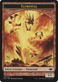 {T} Elemental (008) // Serra the Benevolent Emblem (020) Double-sided Token [Modern Horizons Tokens][TMH1 008]