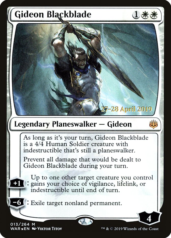 {R} Gideon Blackblade [War of the Spark Prerelease Promos][PR WAR 013]
