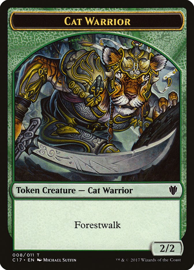 {T} Cat Warrior Token [Commander 2017 Tokens][TC17 008]
