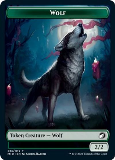 {T} Rhino // Wolf Double-sided Token [Innistrad: Midnight Hunt Commander][TMIC 010]