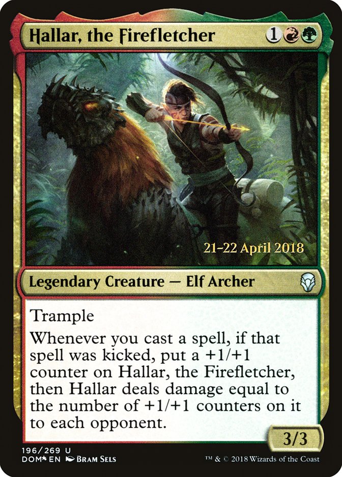{C} Hallar, the Firefletcher [Dominaria Prerelease Promos][PR DOM 196]