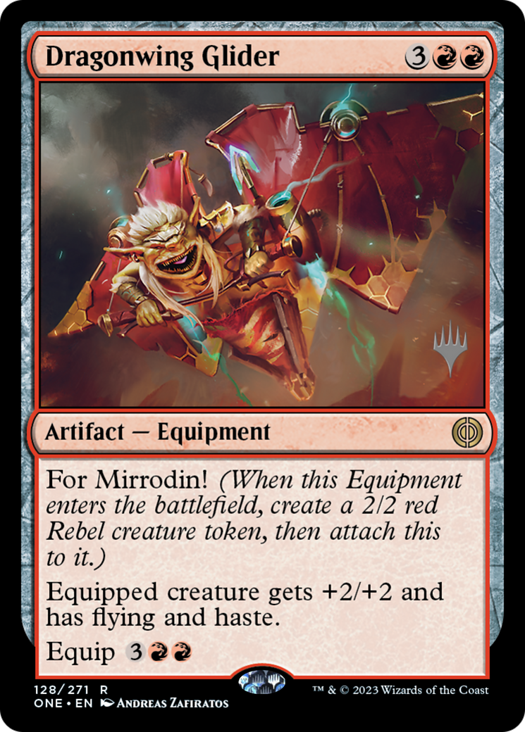 {@R} Dragonwing Glider (Promo Pack) [Phyrexia: All Will Be One Promos][PP ONE 128]