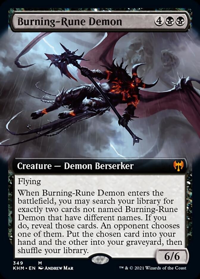 {R} Burning-Rune Demon (Extended Art) [Kaldheim][KHM 349]
