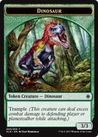 {T} Dinosaur // Treasure (009) Double-sided Token [Ixalan Tokens][TXLN 005]