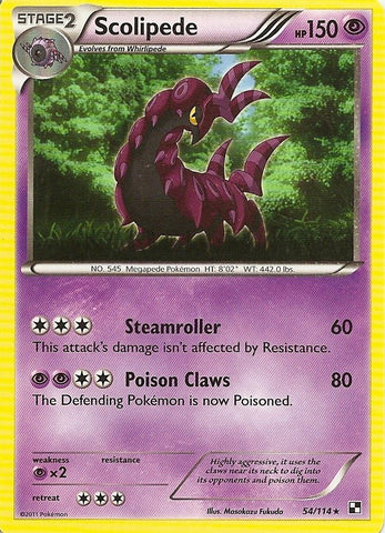 [PKM-R] Scolipede (54/114) (Cracked Ice Holo) [Black & White: Dragons Exalted]