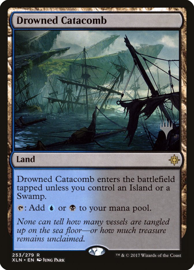 {R} Drowned Catacomb (Promo Pack) [Ixalan Promos][PP XLN 253]