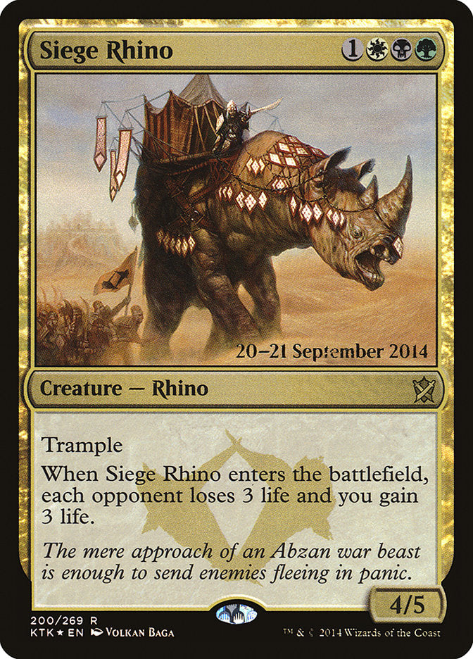 {R} Siege Rhino [Khans of Tarkir Prerelease Promos][PR KTK 200]