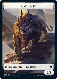 {T} Cat Beast // Plant Double-sided Token [Zendikar Rising Tokens][TZNR 003]