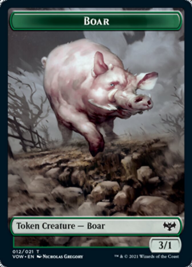 {T} Human (001) // Boar Double-sided Token [Innistrad: Crimson Vow Tokens][TVOW 001]