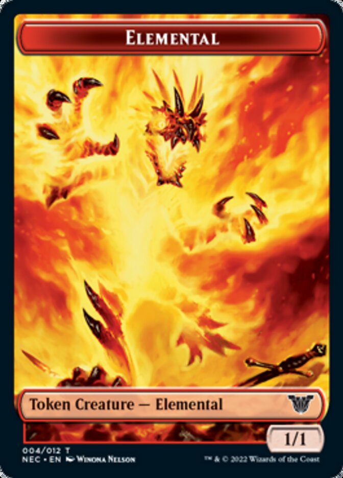 {T} Elemental // Spirit (009) Double-sided Token [Kamigawa: Neon Dynasty Commander Tokens][TNEC 004]