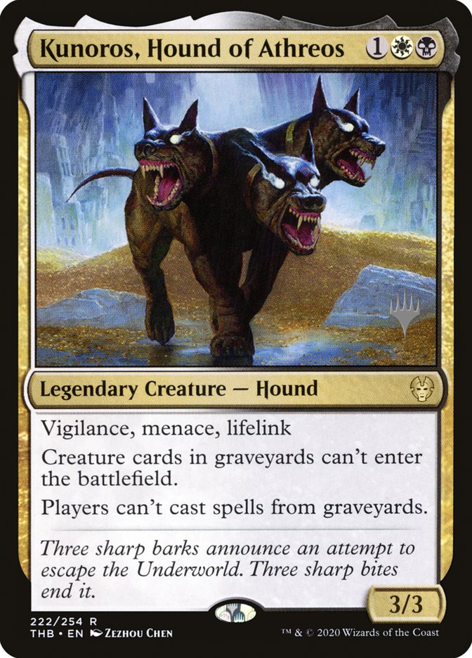 {R} Kunoros, Hound of Athreos (Promo Pack) [Theros Beyond Death Promos][PP THB 222]
