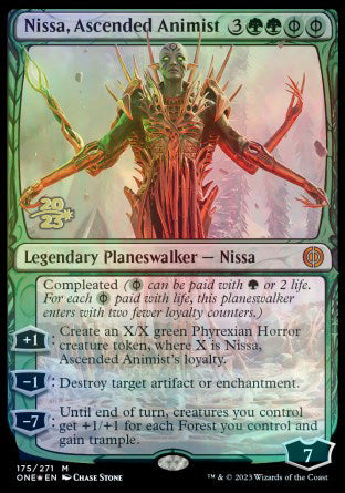 {@R} Nissa, Ascended Animist [Phyrexia: All Will Be One Prerelease Promos][PR ONE 175]