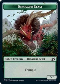 {T} Dinosaur Beast // Human Soldier (003) Double-sided Token [Ikoria: Lair of Behemoths Tokens][TIKO 011]
